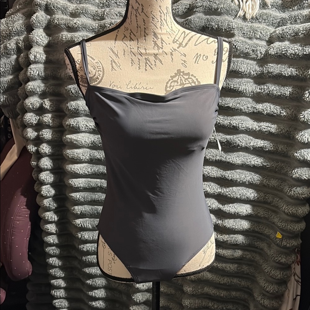 Gray Spaghetti Strap Bathing Suit